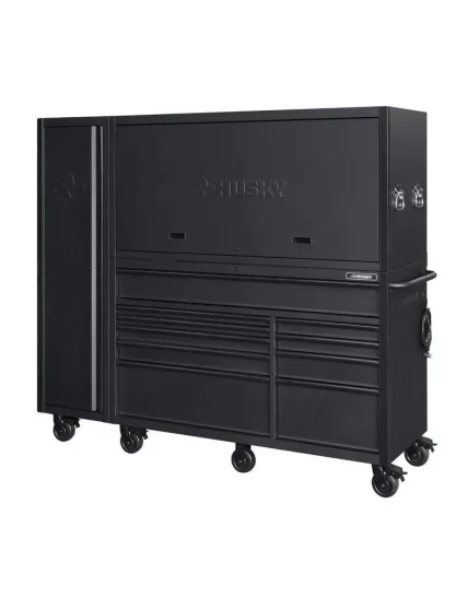 80 in. W 10-Drawer, Deep Combination Tool Chest and Rolling Cabinet Set in Matte Black (3-Piece)