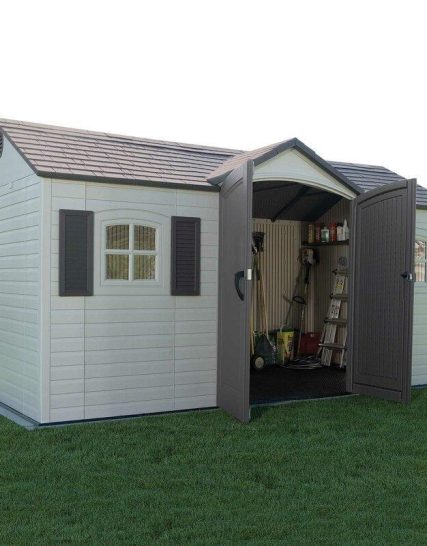 Side Entry 15 ft. W x 8 ft. D Plastic Storage Shed